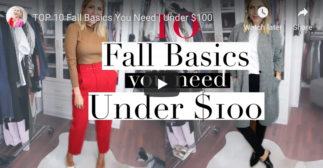 “TOP 10 Fall Basics You Need | Under $100” video on my Lindsay’s Latest channel!