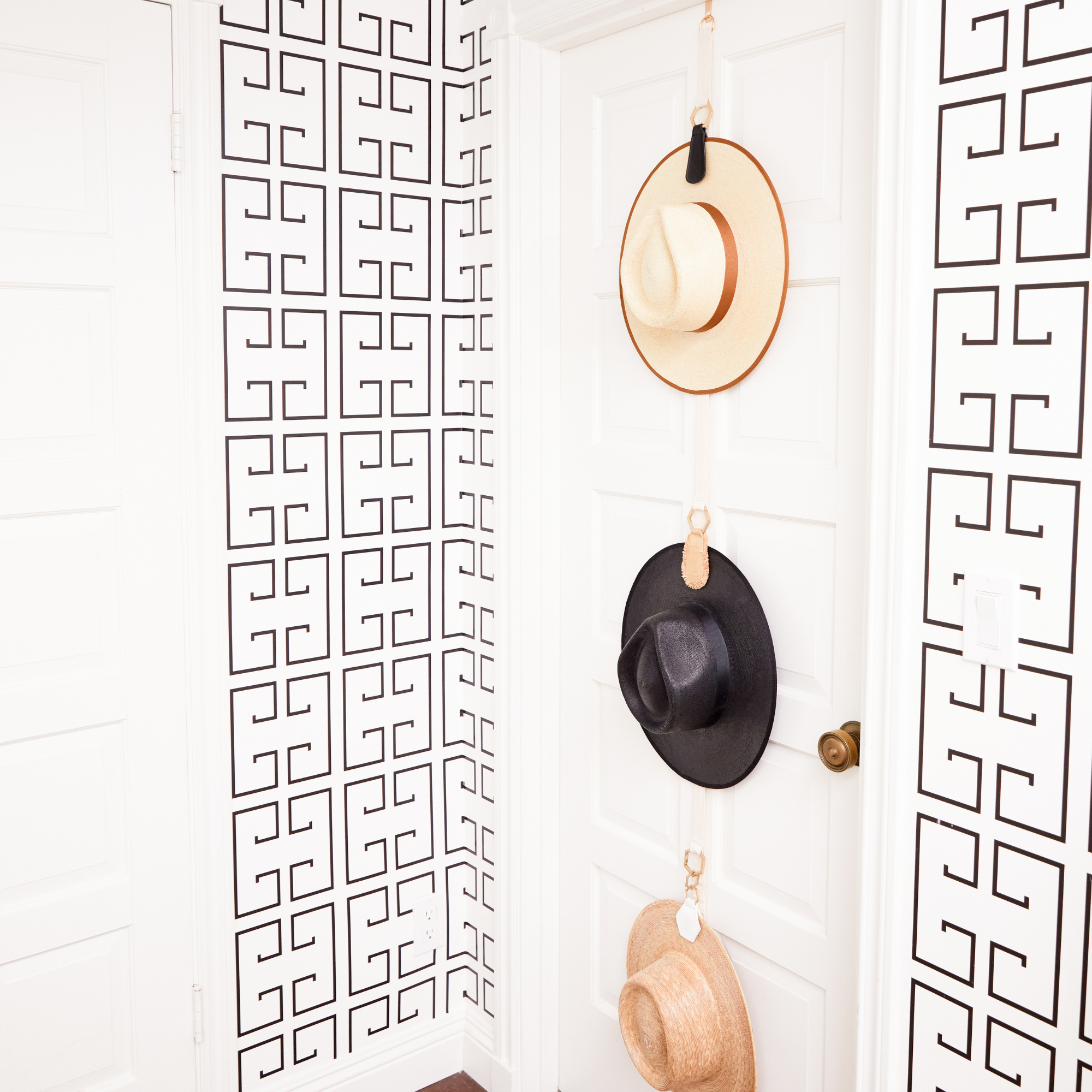 the collector hat organizer organizes your hats like a hat rack on your door