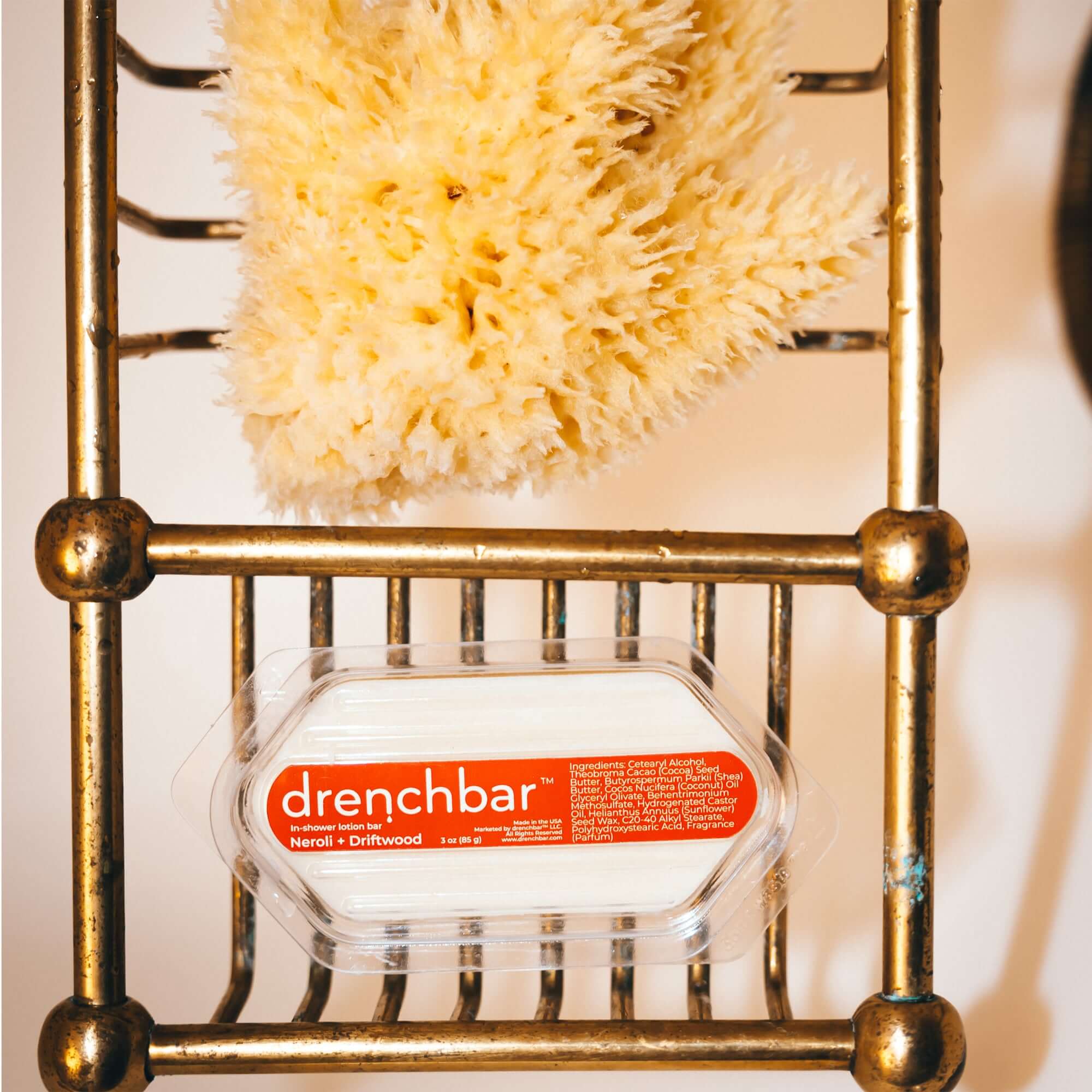 drenchbar unscented in-shower lotion bar to moisturize skin in the shower without using lotion