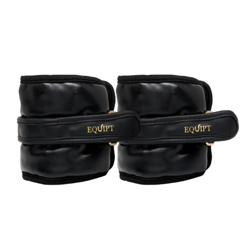 Equipt weighted ankle and wrist wraps for enhanced fitness routines in black color