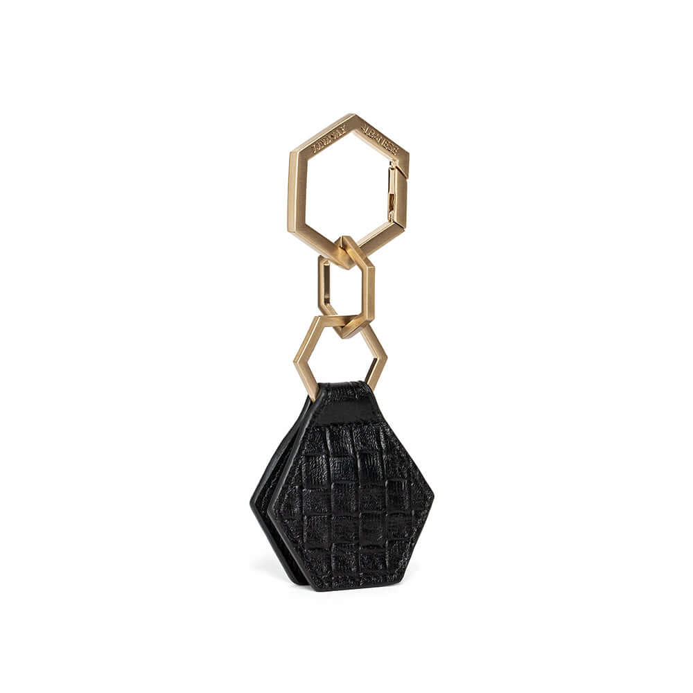 Hex TOPTOTE by Lindsay Albanese magnetic hat clip with gold hardware and black genuine leather