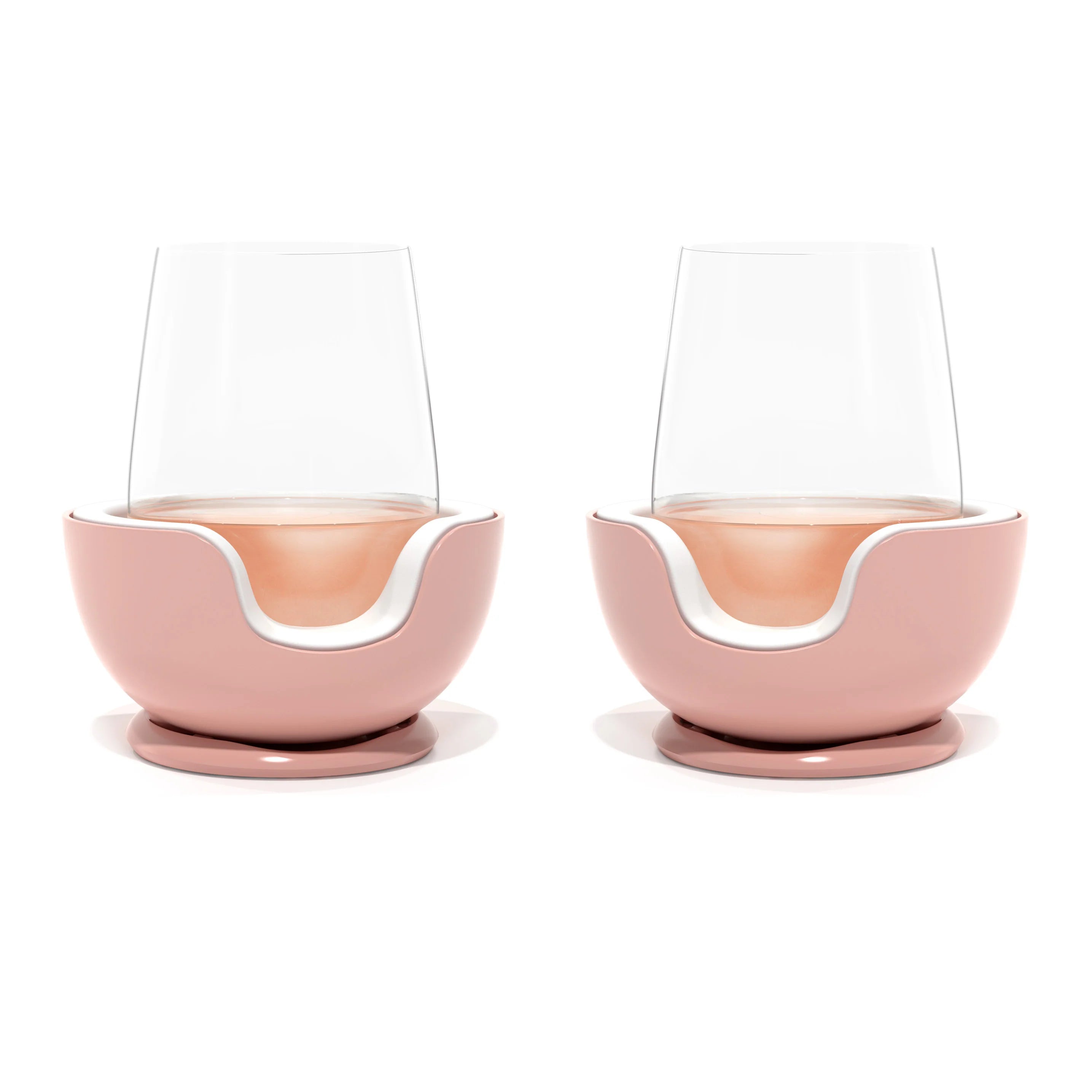 VoChill Stemless Wine Chillers Pair in Pink, Perfect for Keeping Wine at Ideal Temperature, Elegant Alternative to Traditional Drink Koozies