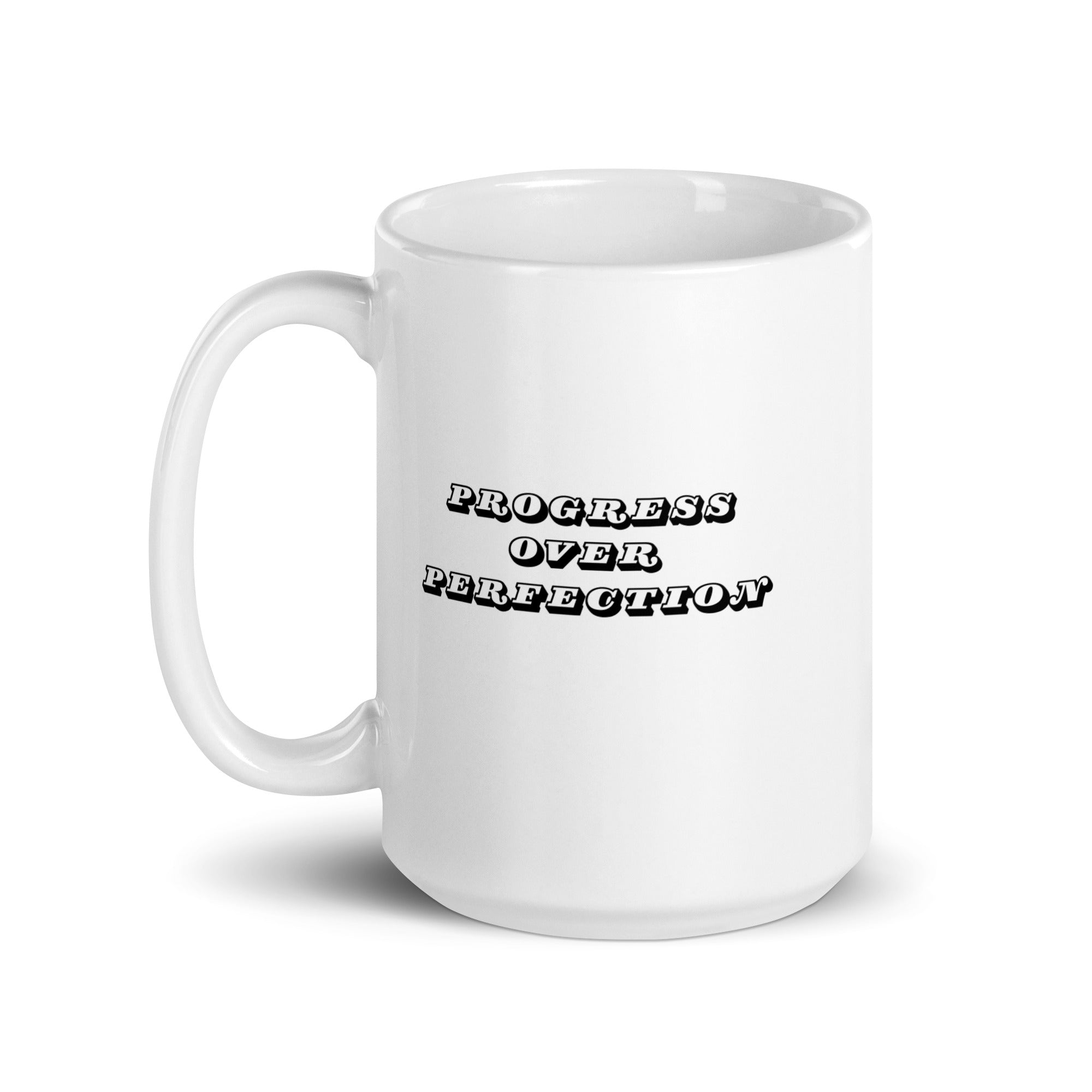 'Progress over Perfection' 15 oz Mug