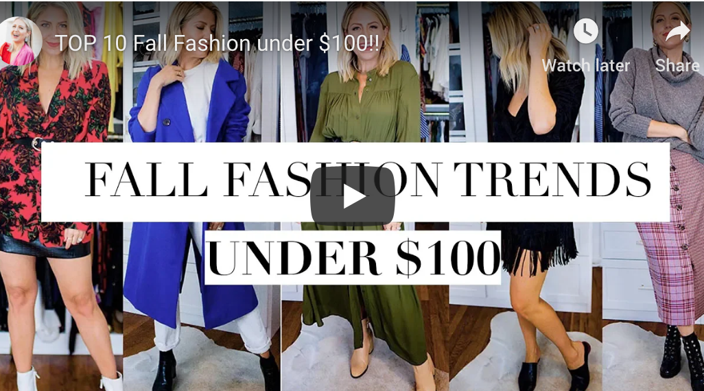 “TOP 10 Fall Fashion under $100!!” video on my Lindsay’s Latest channel!
