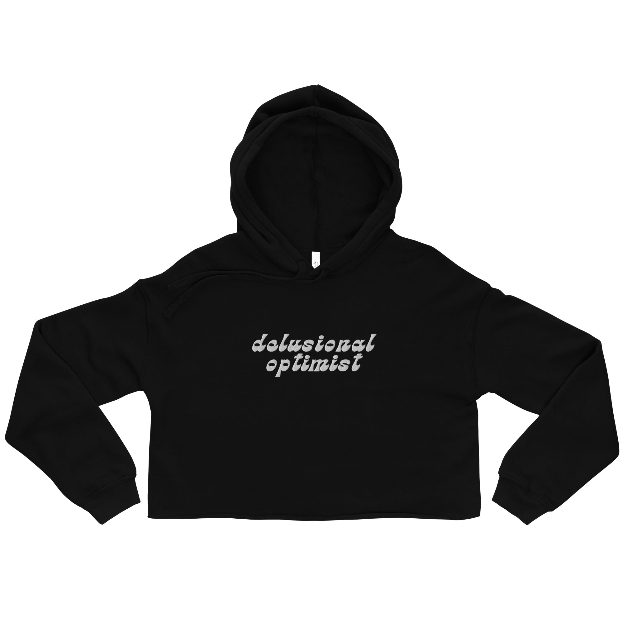 'Delusional Optimist' Crop Hoodie