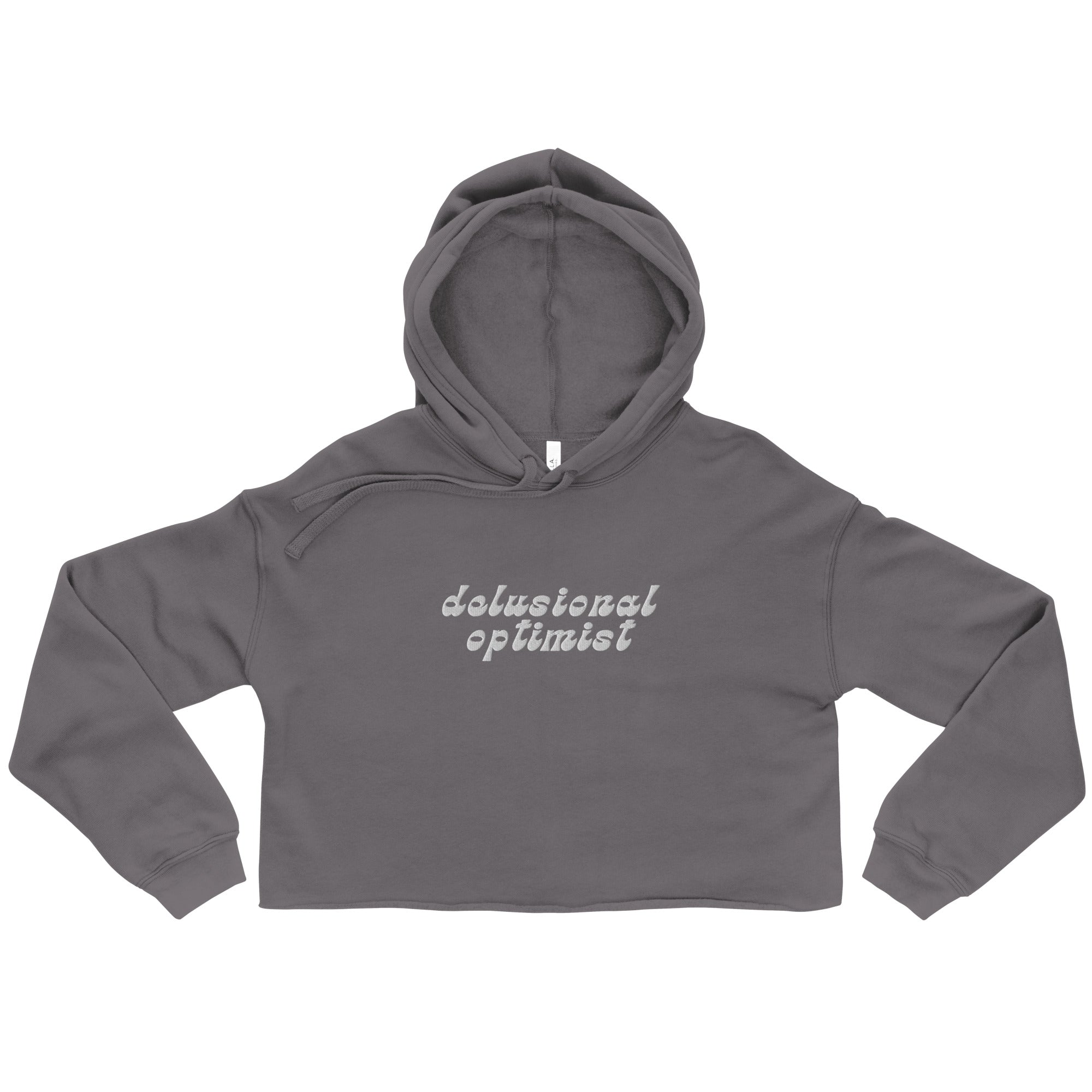 'Delusional Optimist' Crop Hoodie